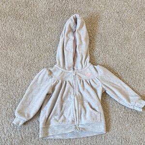 🎉 3 for $10 🎉 Carter's Gray Fleece Hoodie with Pink Heart Accent